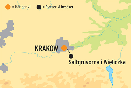 Geografisk karta ver Krakow